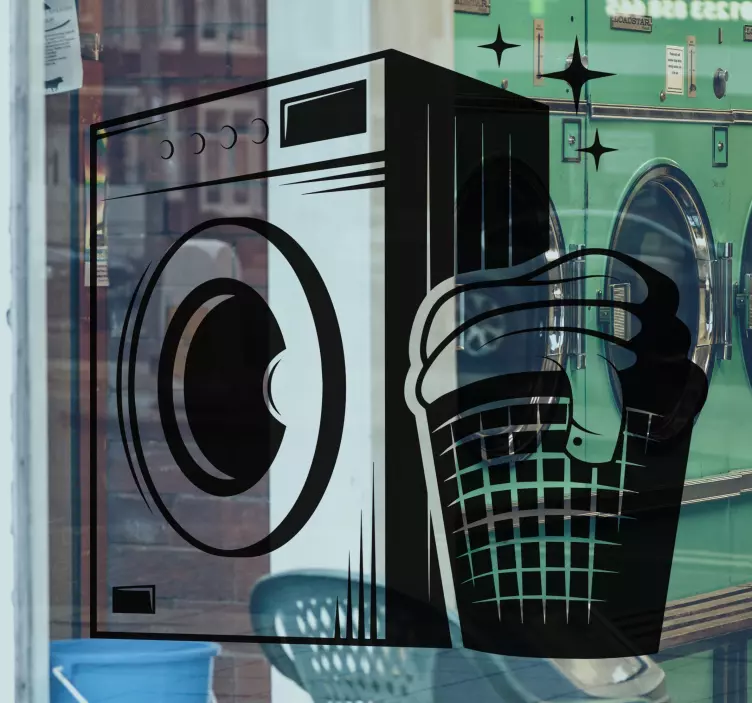 商店橱窗贴纸洗衣机图标 - TenStickers