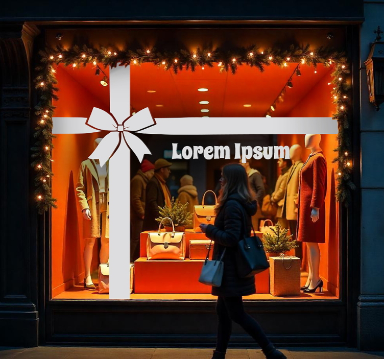 商店橱窗贴纸个性化礼品丝带 - TenStickers