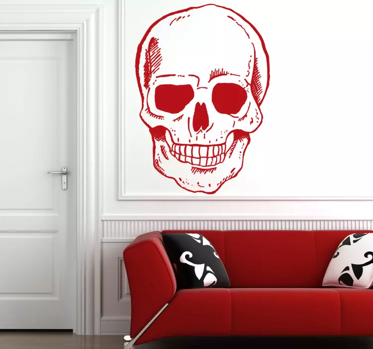 微笑的头骨装饰贴花 - TenStickers