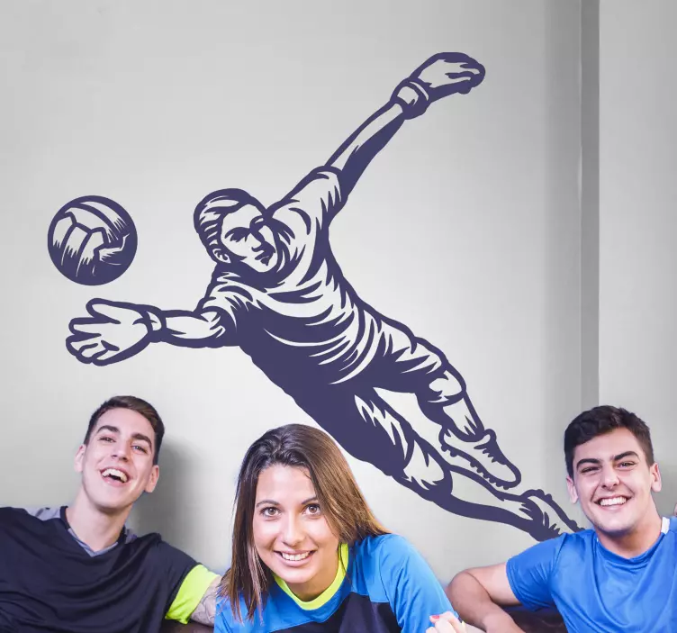 足球守门员停球体育贴花 - TenStickers