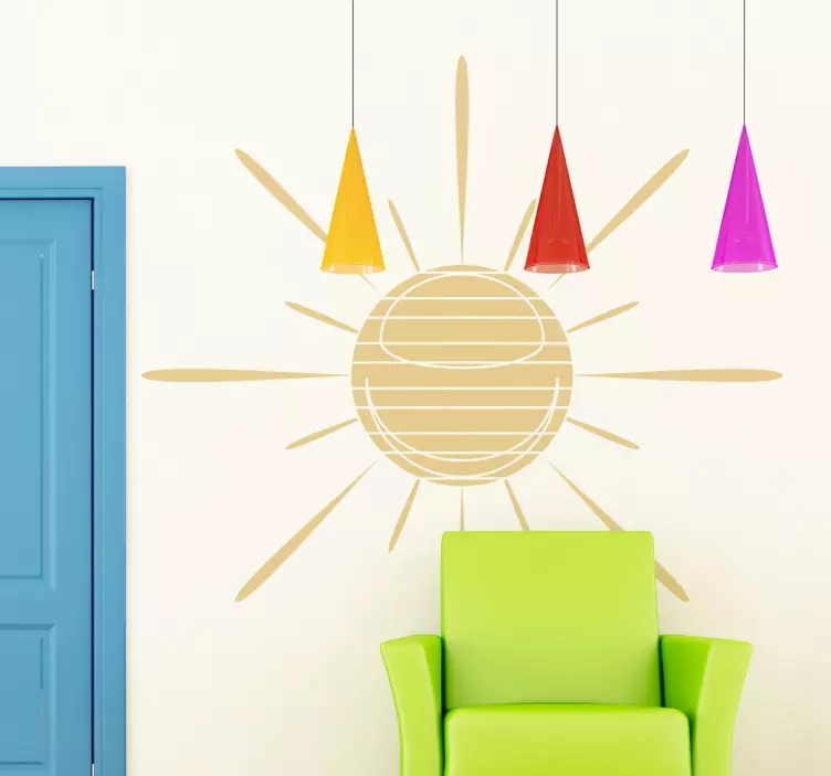 太阳与线条贴纸 - TenStickers