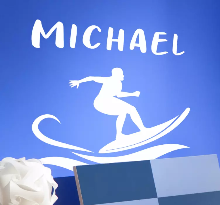 带有个性化名称的冲浪者贴纸 - TenStickers