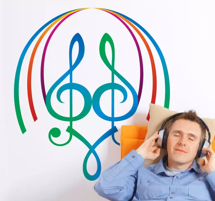 对称音符贴纸 - TenStickers