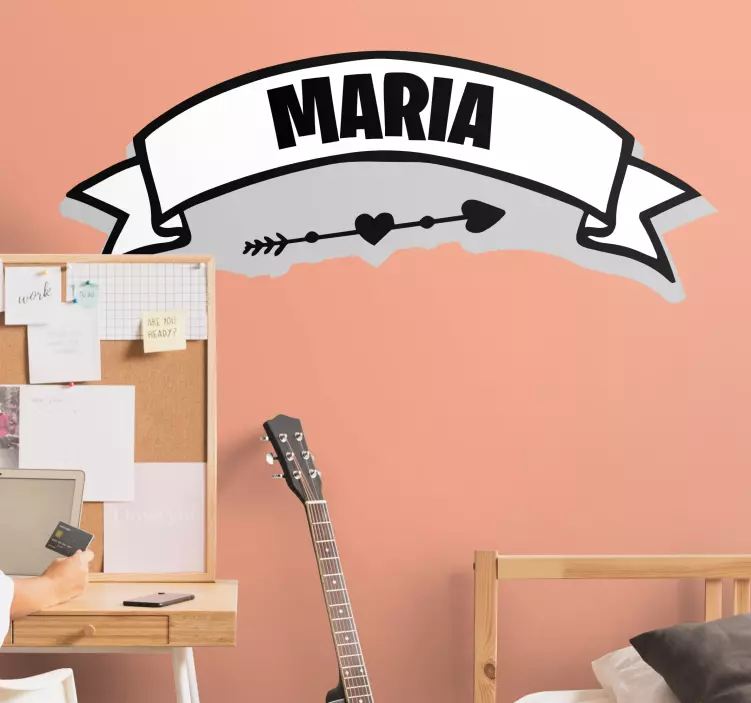 青少年卧室贴纸个性化姓名横幅 - TenStickers