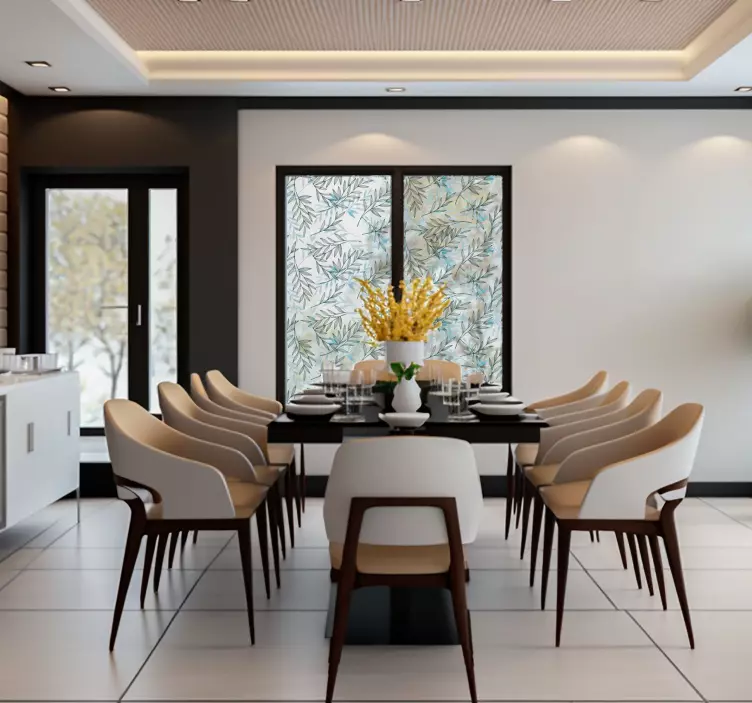 薄树叶窗户贴纸 - TenStickers