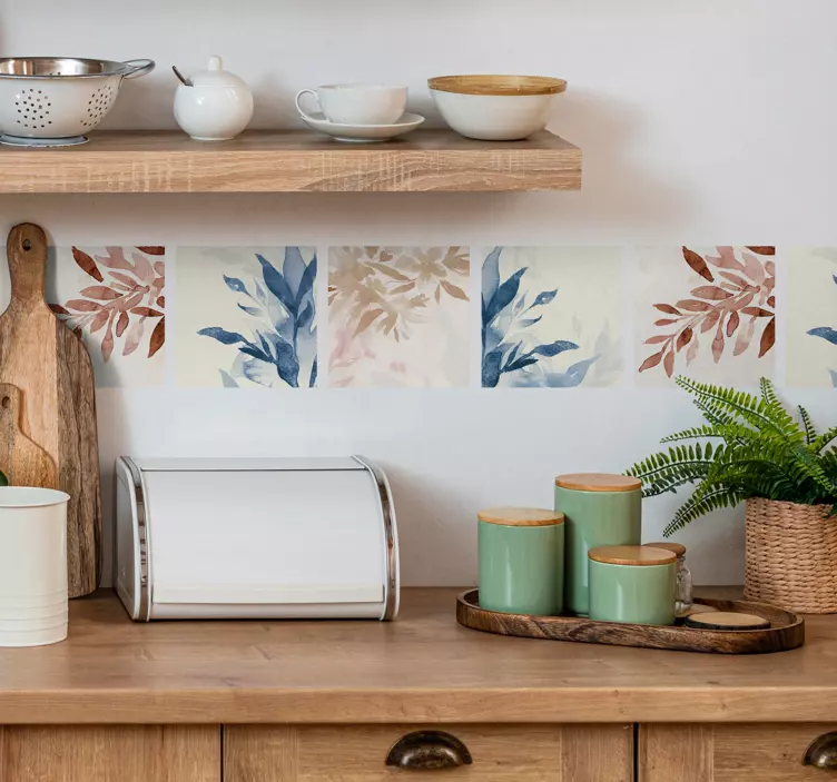 瓷砖贴纸花卉水彩图案 - TenStickers