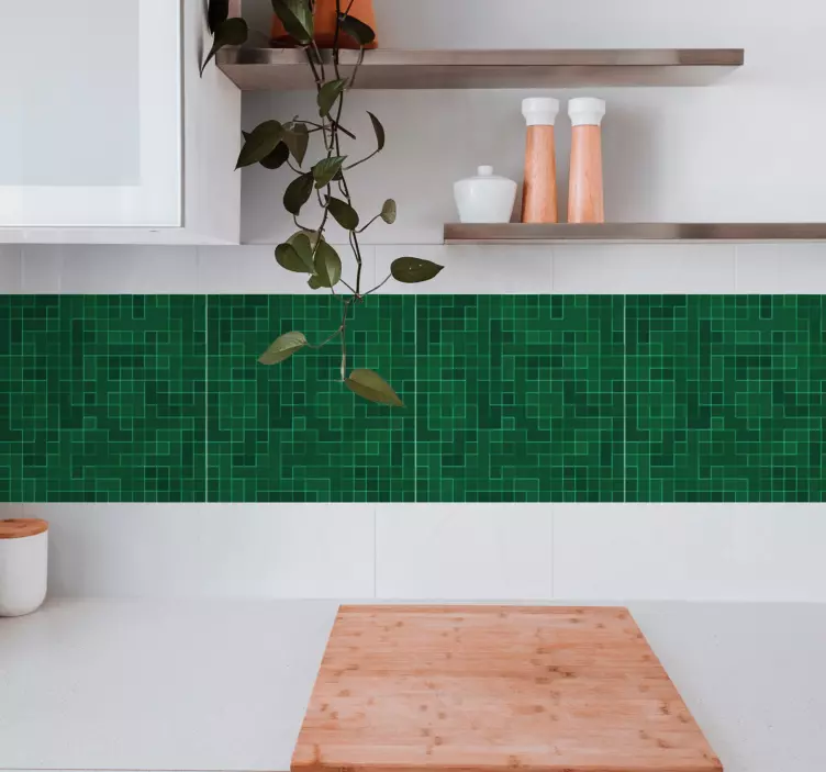 瓷砖贴纸几何绿图案 - TenStickers