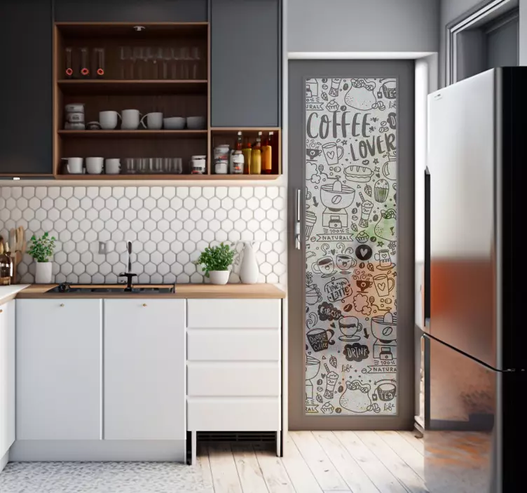 半透明的咖啡时间图纸窗口贴纸 - TenStickers