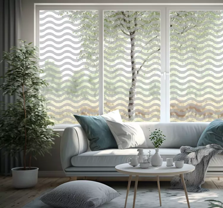 车窗贴纸 透明的波浪 - TenStickers