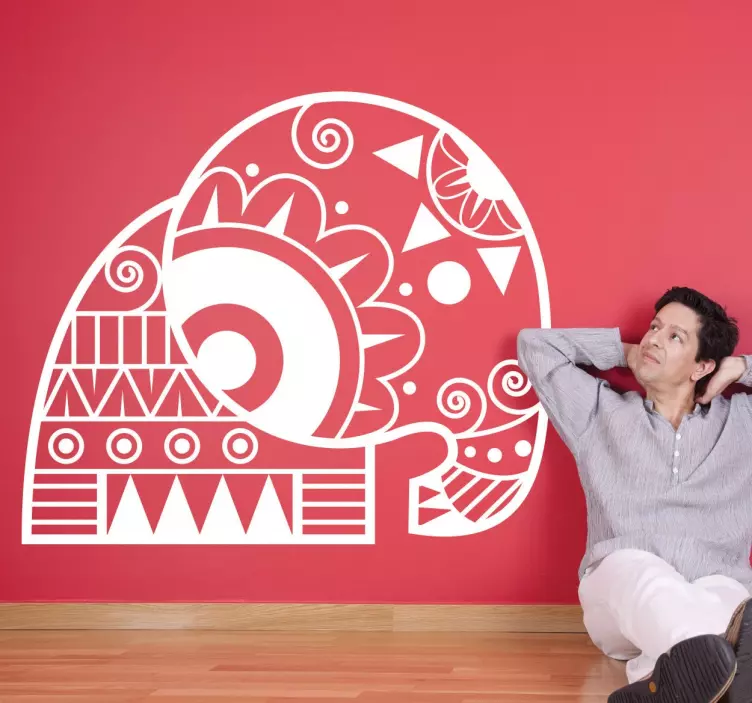 部落图案大象贴纸 - TenStickers