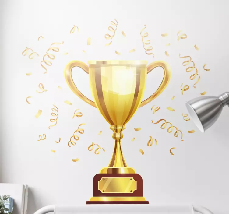 奖杯和五彩纸屑墙贴 - TenStickers