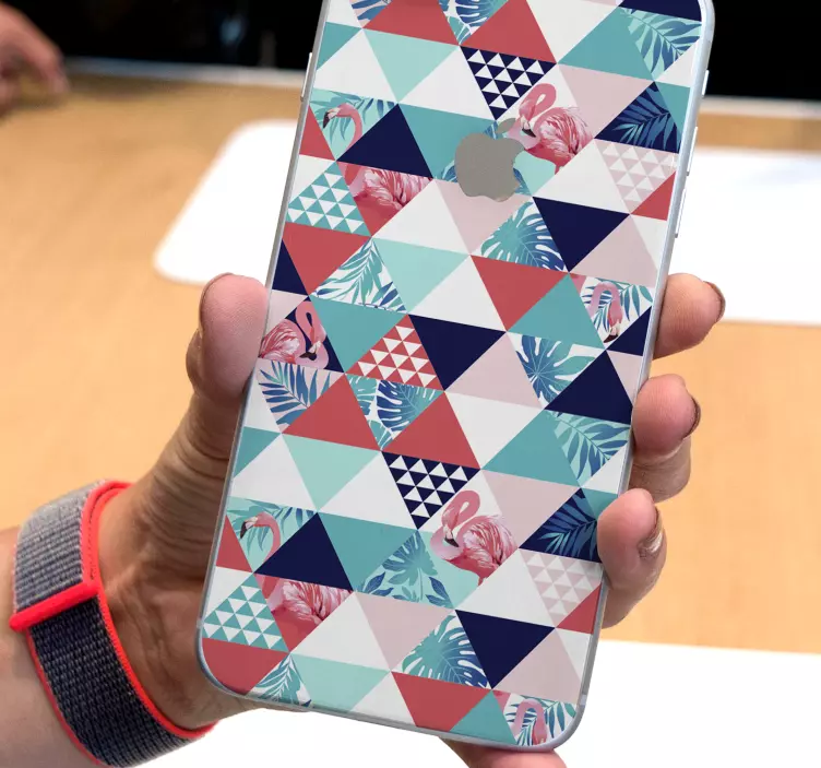 热带和鲜花抽象iphone贴纸 - TenStickers