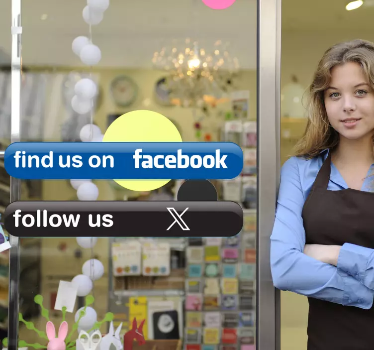 Twitter和facebook商业贴纸 - TenStickers