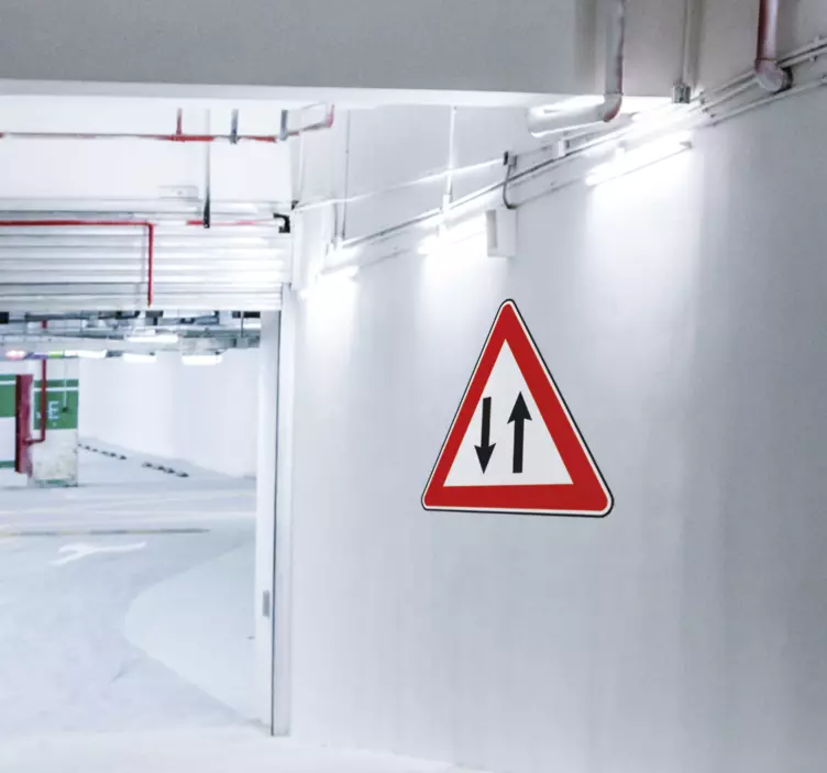 双向交通标志贴纸 - TenStickers