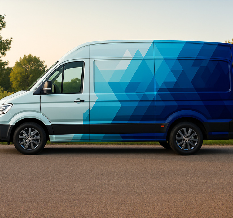 货车和卡车的保险杠贴纸 蓝色三角形设计 - TenStickers