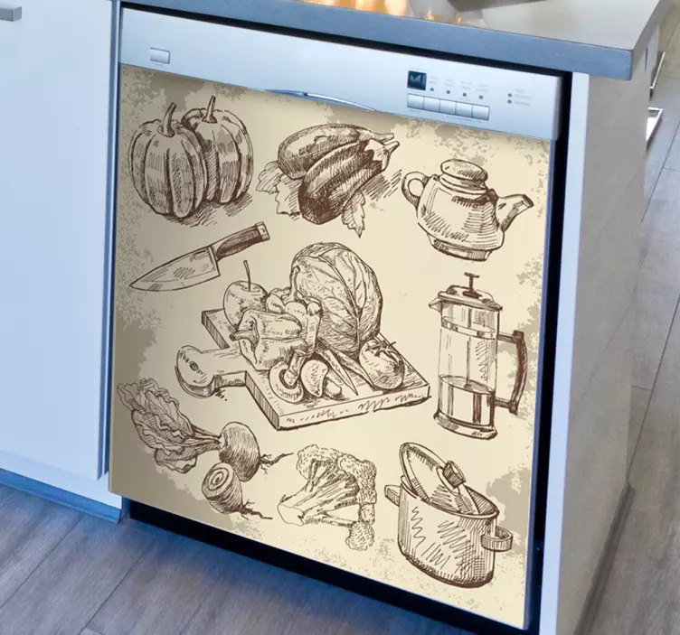 老式的食物图贴花 - TenStickers