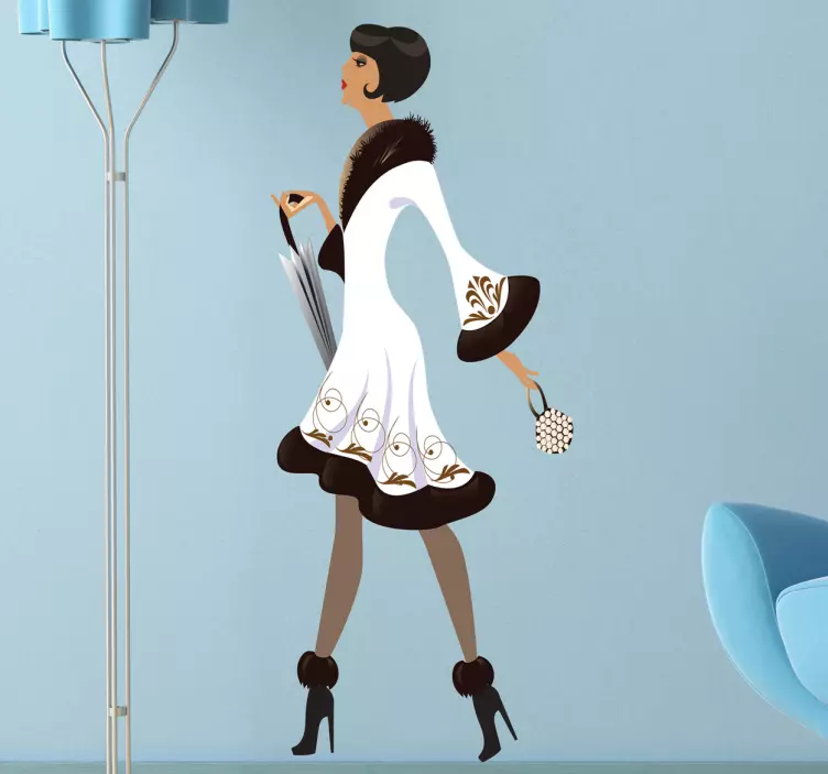 复古女士贴纸 - TenStickers