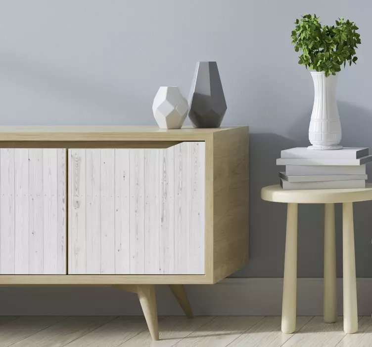 复古白色木纹家具贴纸 - TenStickers