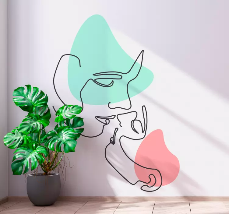 动物贴画简约线条肖像 - TenStickers