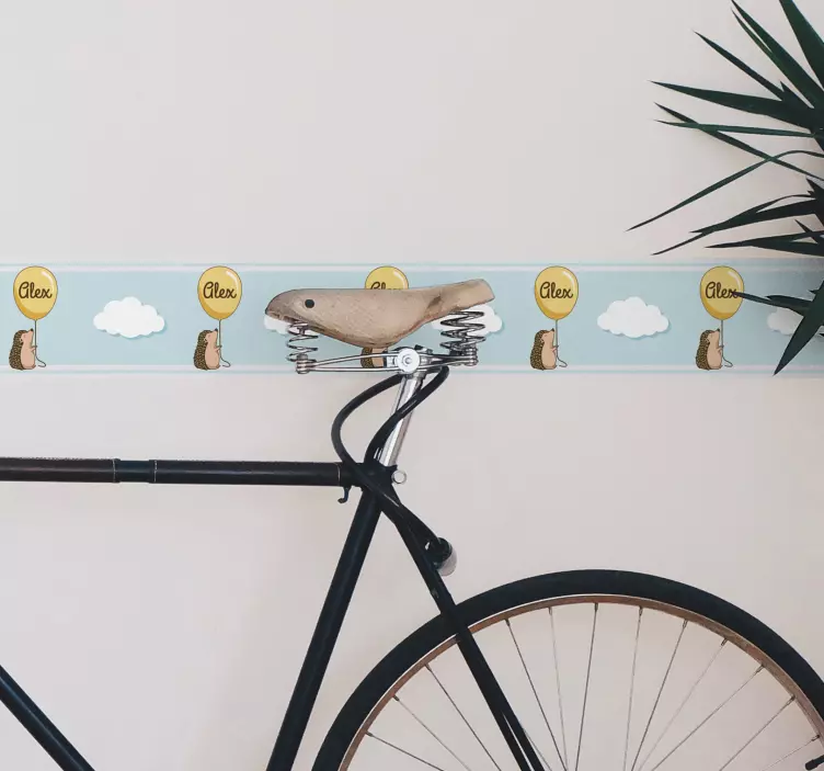 动物贴画 可爱的刺猬气球 - TenStickers