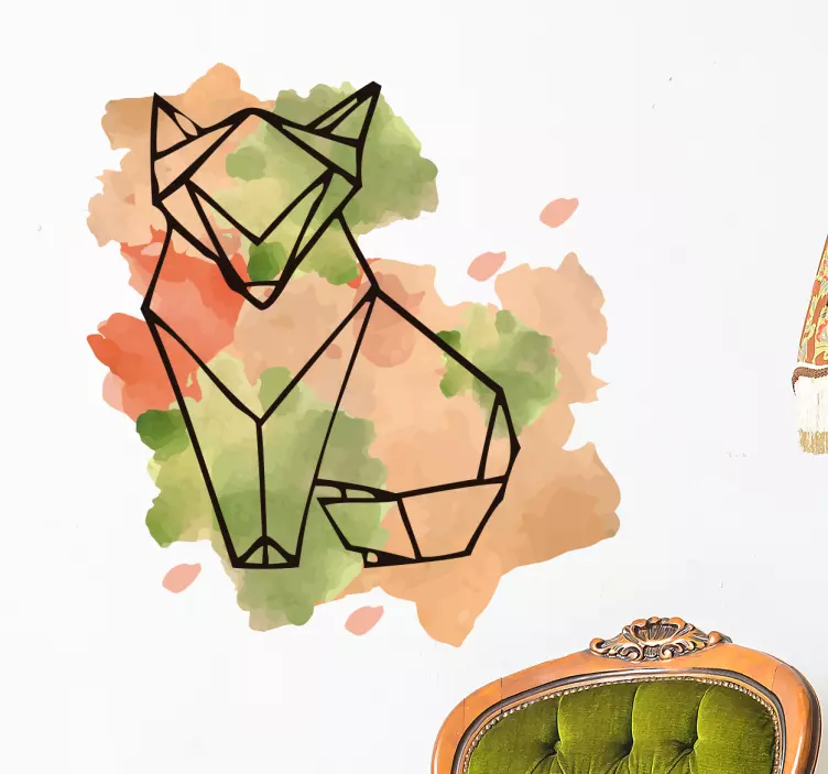 动物贴画 抽象狼形 - TenStickers