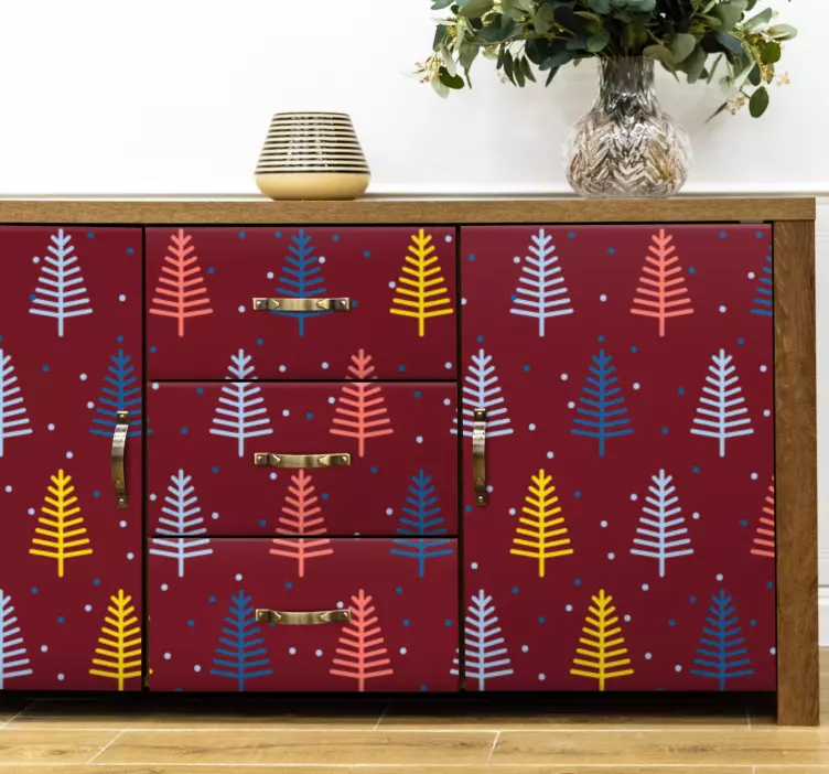 动物贴画色彩斑斓的松树图案 - TenStickers