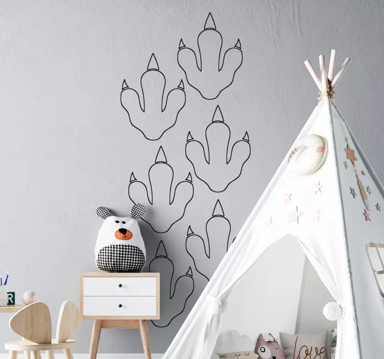 动物贴画恐龙足迹设计 - TenStickers