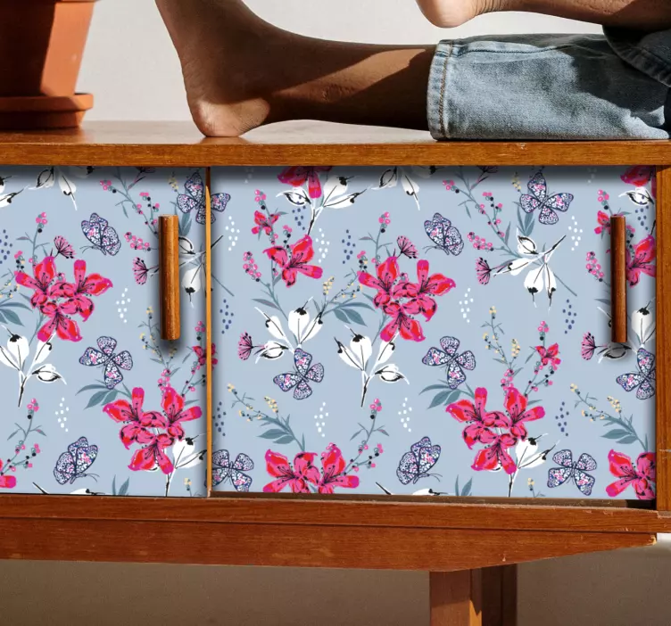 动物贴画 花卉蝴蝶图案 - TenStickers