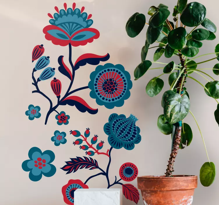 动物贴画花卉多彩组合 - TenStickers