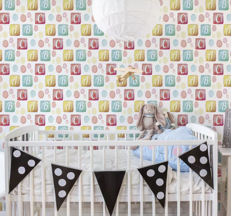 动物贴画 彩色字母积木 - TenStickers