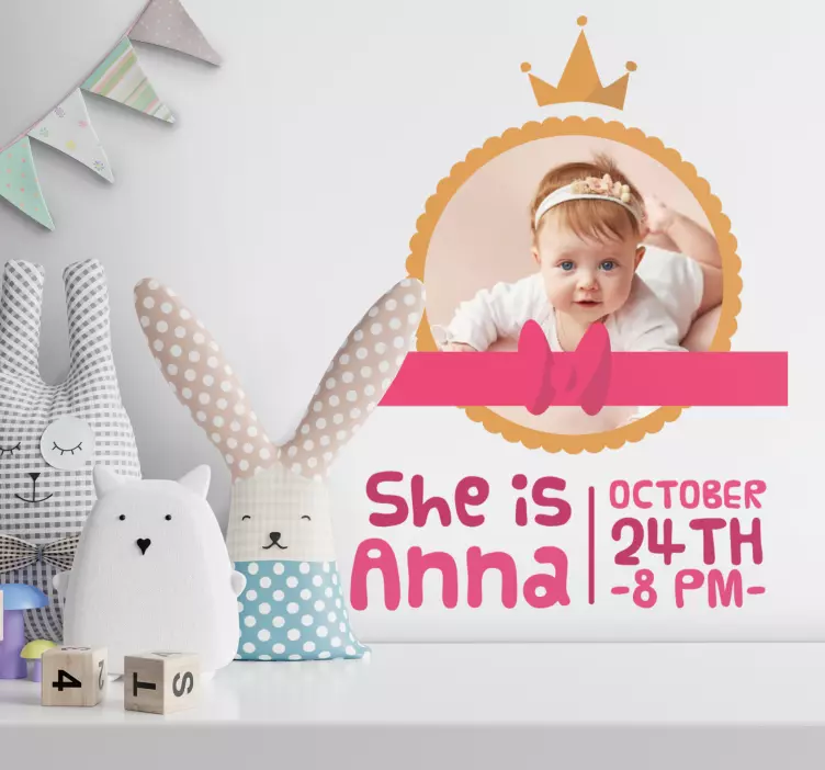 动物贴画 定制婴儿公告 - TenStickers