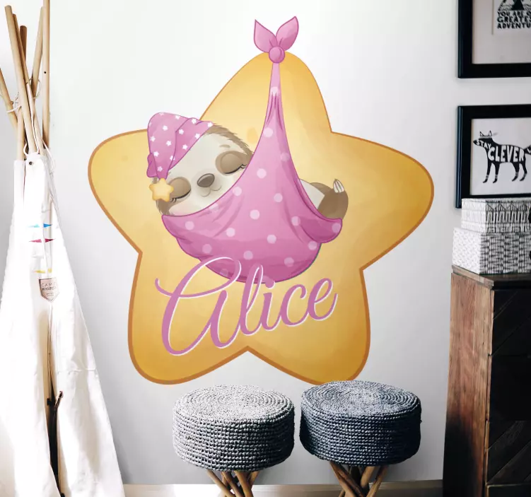 动物贴画 树懒睡姿设计 - TenStickers