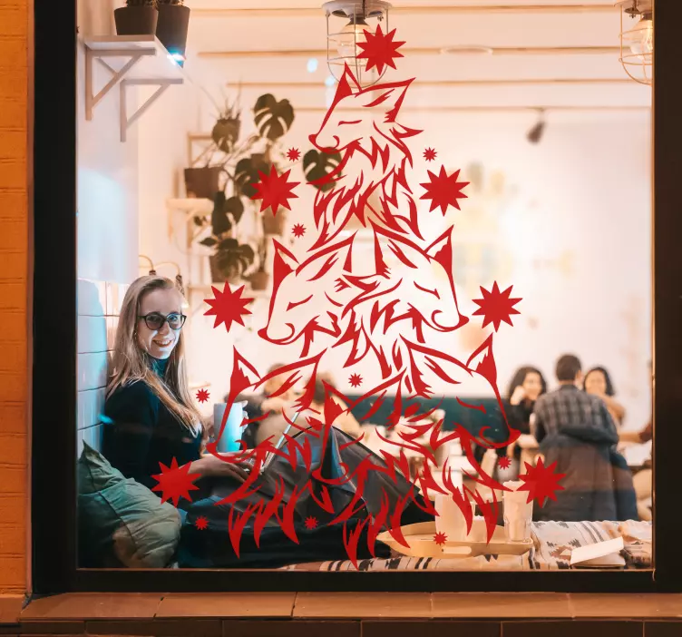 动物贴画狐狸圣诞设计 - TenStickers