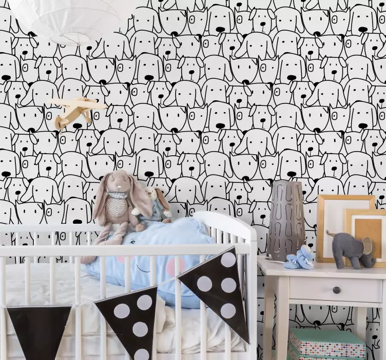 动物贴画快乐的小狗脸庞 - TenStickers