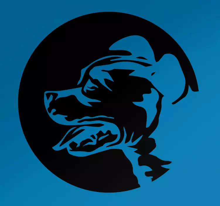 动物贴画风格化狗狗侧影 - TenStickers