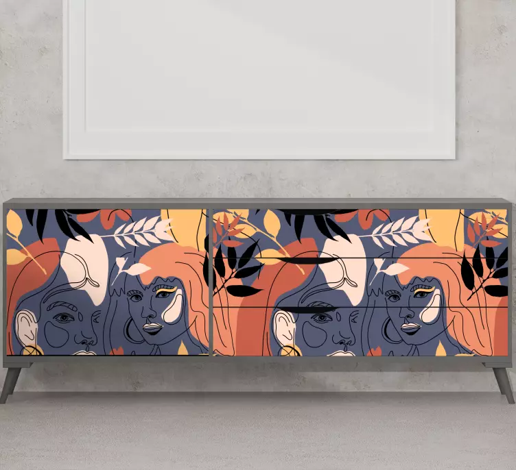 动物贴画风格化面孔图案 - TenStickers