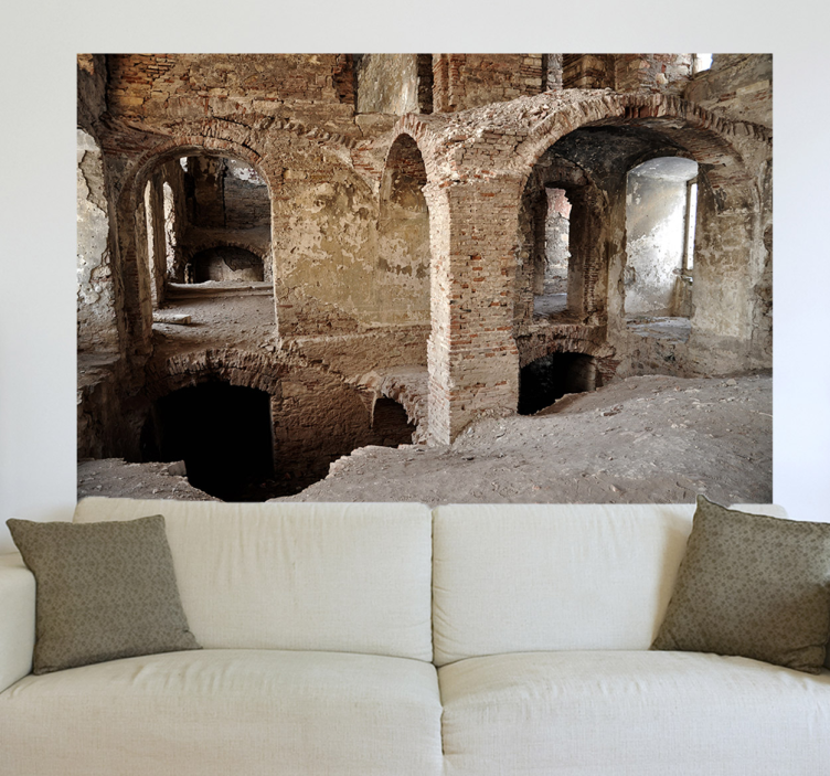 动物贴画 装饰性墙面贴纸 破旧遗址 - TenStickers