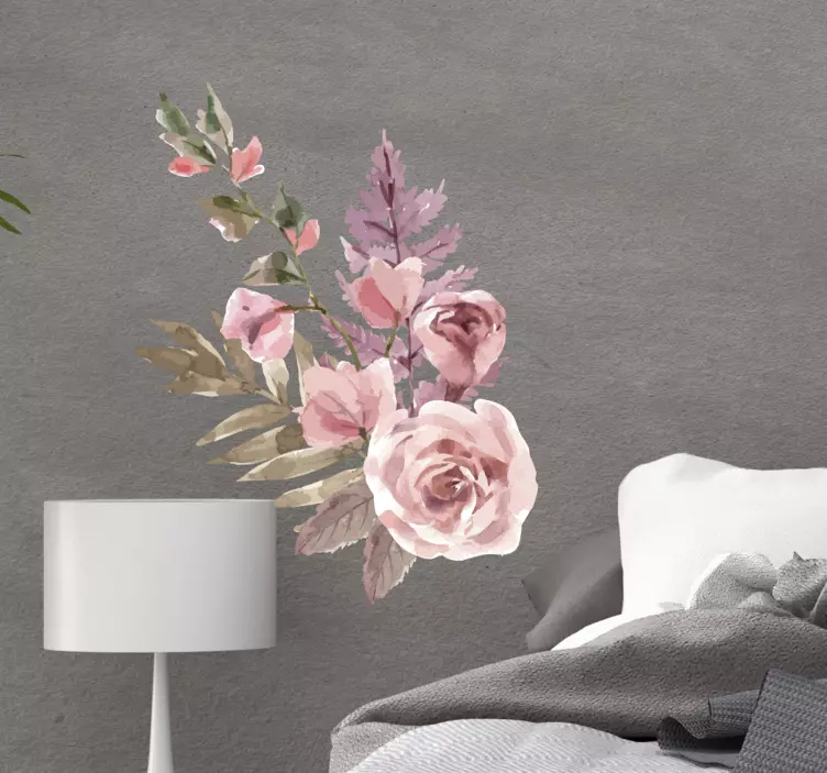 水彩花卉组成花贴纸 - TenStickers