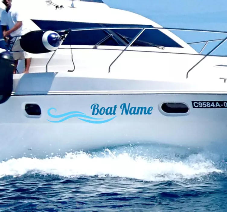 航海类贴纸 浪漫的定制游艇名称贴纸 - TenStickers