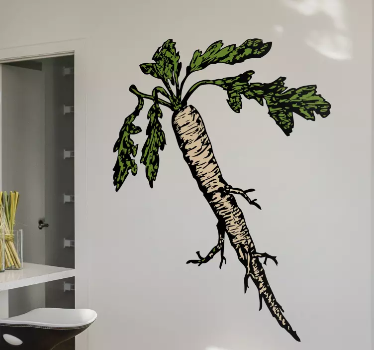 白胡萝卜图贴花 - TenStickers