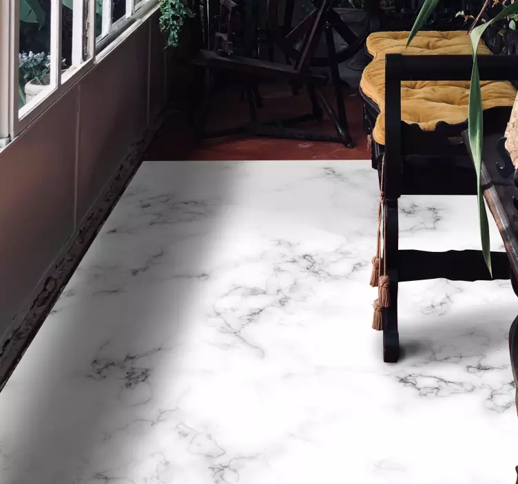 白色灰色大理石地板贴纸地板贴纸 - TenStickers