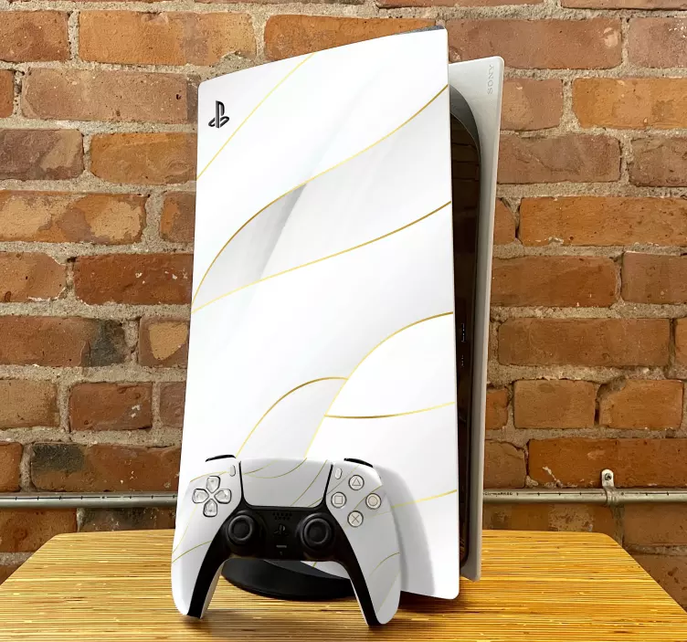 白色marbel乙烯基ps5贴纸 - TenStickers