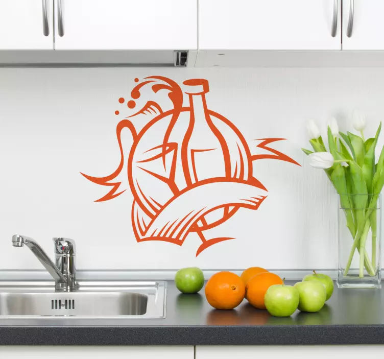 葡萄酒鸡尾酒食堂贴纸 - TenStickers