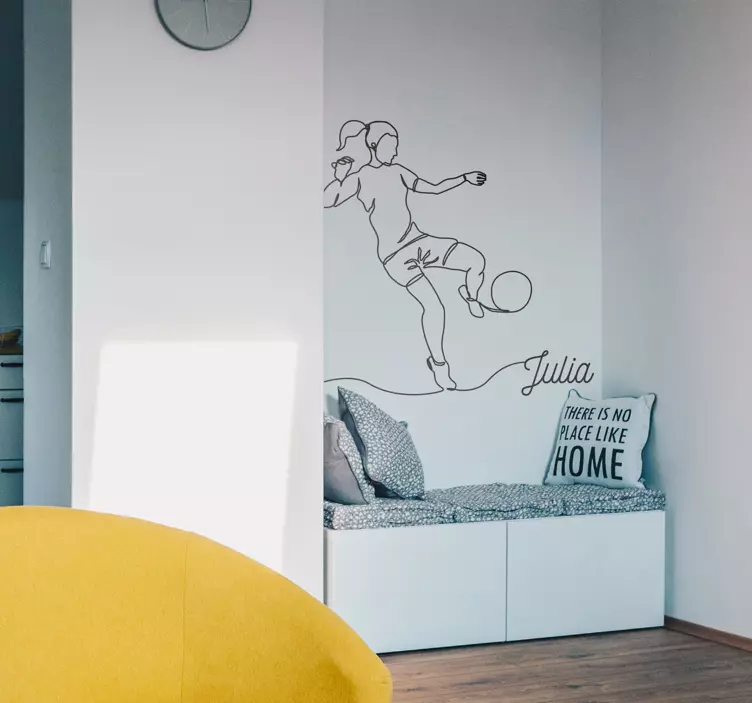 女子足球运动员简约贴纸 - TenStickers