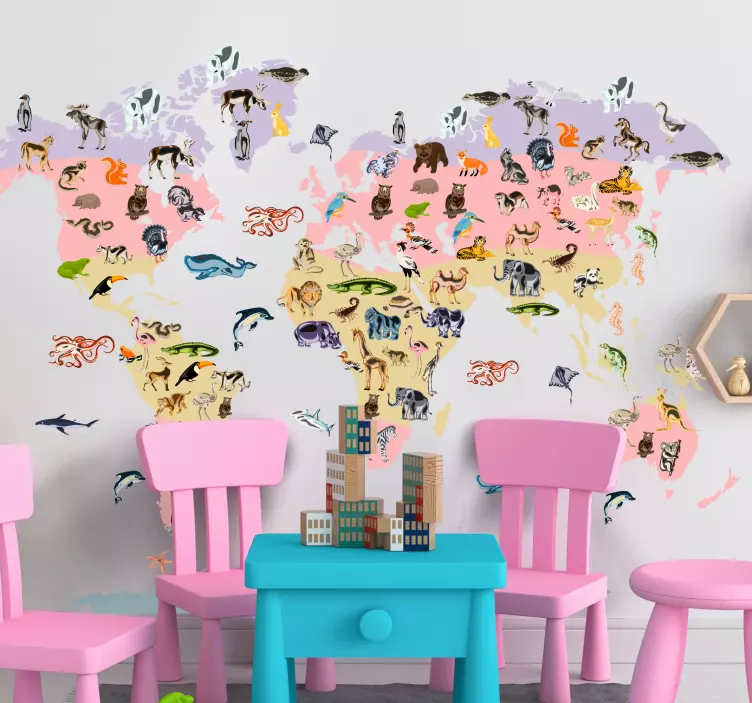 动物贴画 粉彩动物图案 - TenStickers