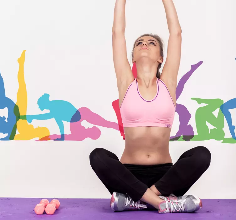 瑜伽姿势客厅墙壁装饰 - TenStickers