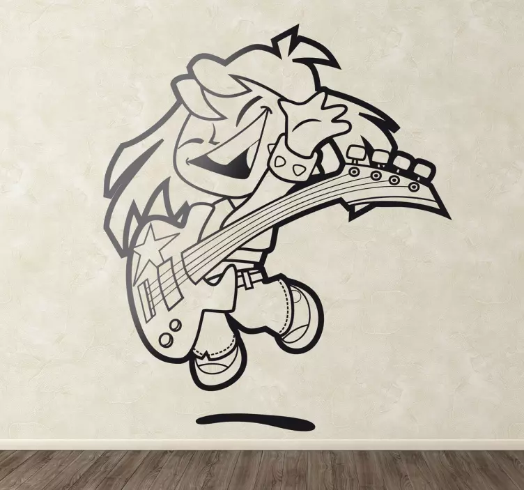 年轻的贝司手孩子贴纸 - TenStickers