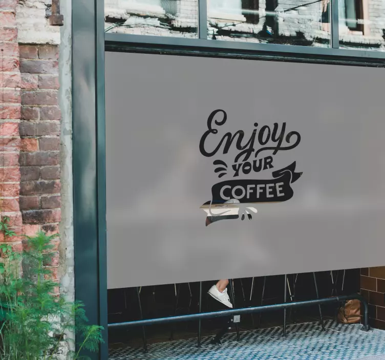 商店橱窗贴纸 你的标志在半透明上 - TenStickers