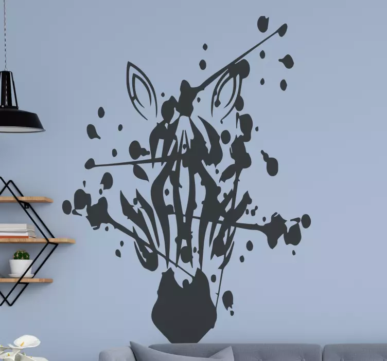 斑马飞溅野生动物贴花 - TenStickers