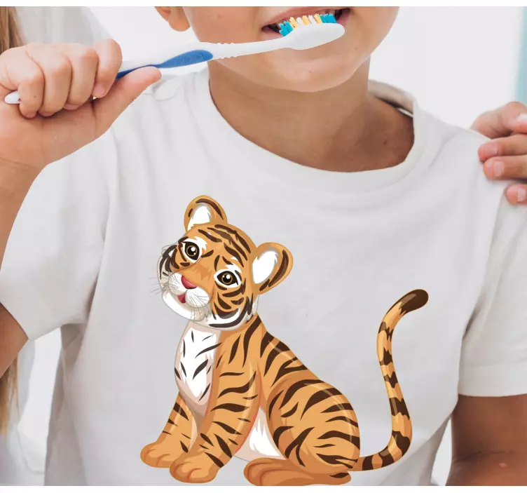 Baby tiger portrait 儿童 t 恤 - TenStickers